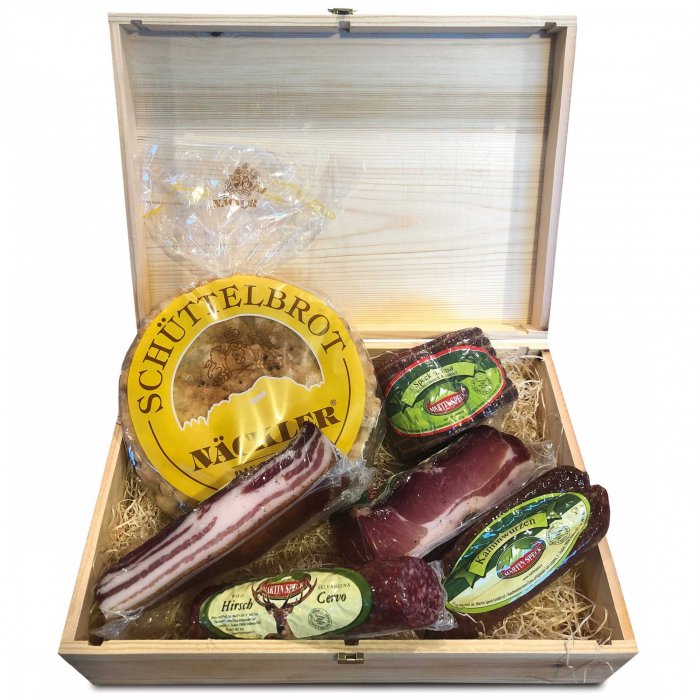 Geschenkspackung Nr. 2 (Holzkiste mit Deckel Martin Speck)