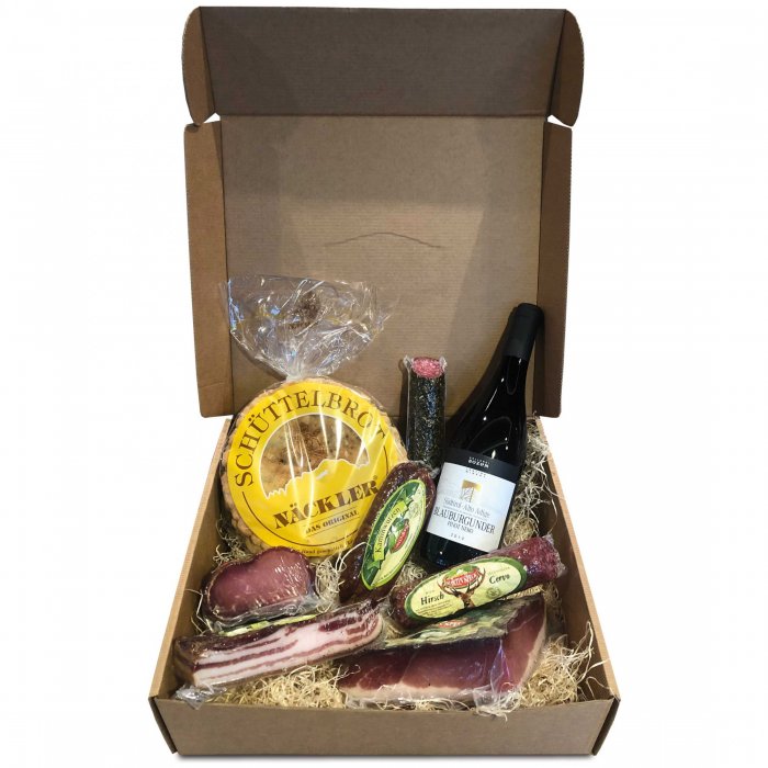 Geschenkspackung Nr. 3 (Kartonschachtel Südtiroler Speck Konsortiom GROSS)