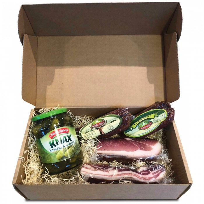 Geschenkspackung Nr. 4 (Kartonschachtel Südtiroler Speck Konsortiom GROSS)