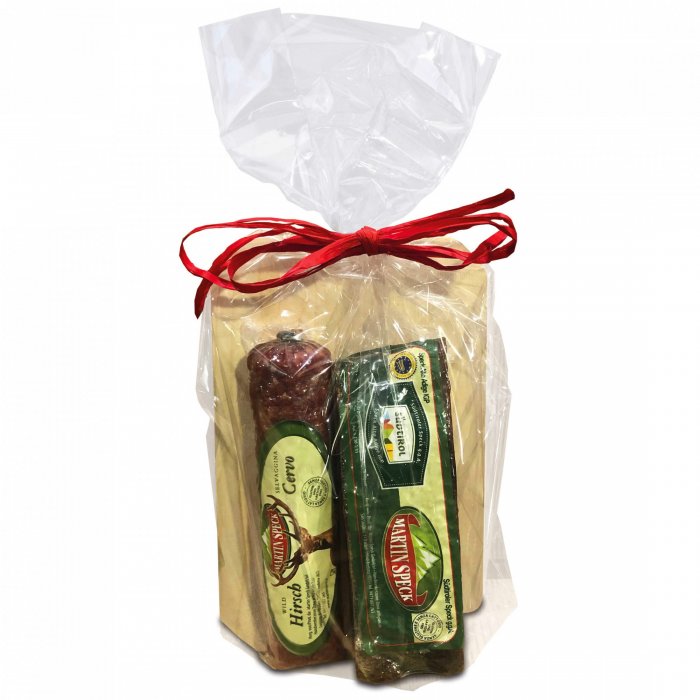 Geschenkspackung Nr. 9 (Holzschnedebrett mit Logo Martin Speck)