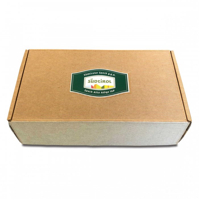 KLEINE Kartonschachtel Südtiroler Speck Konsortium