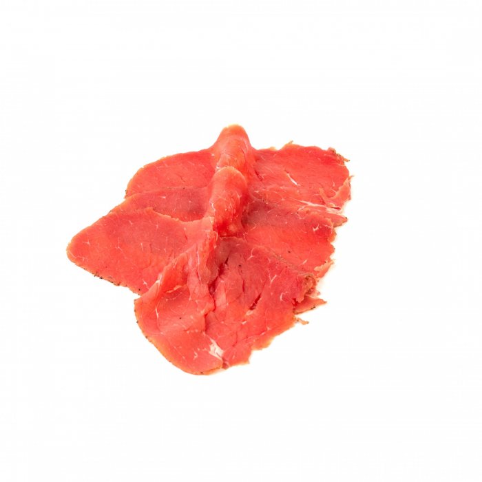 Gepökeltes Rindfleisch (Carne salada) in dicke Scheiben geschnitten